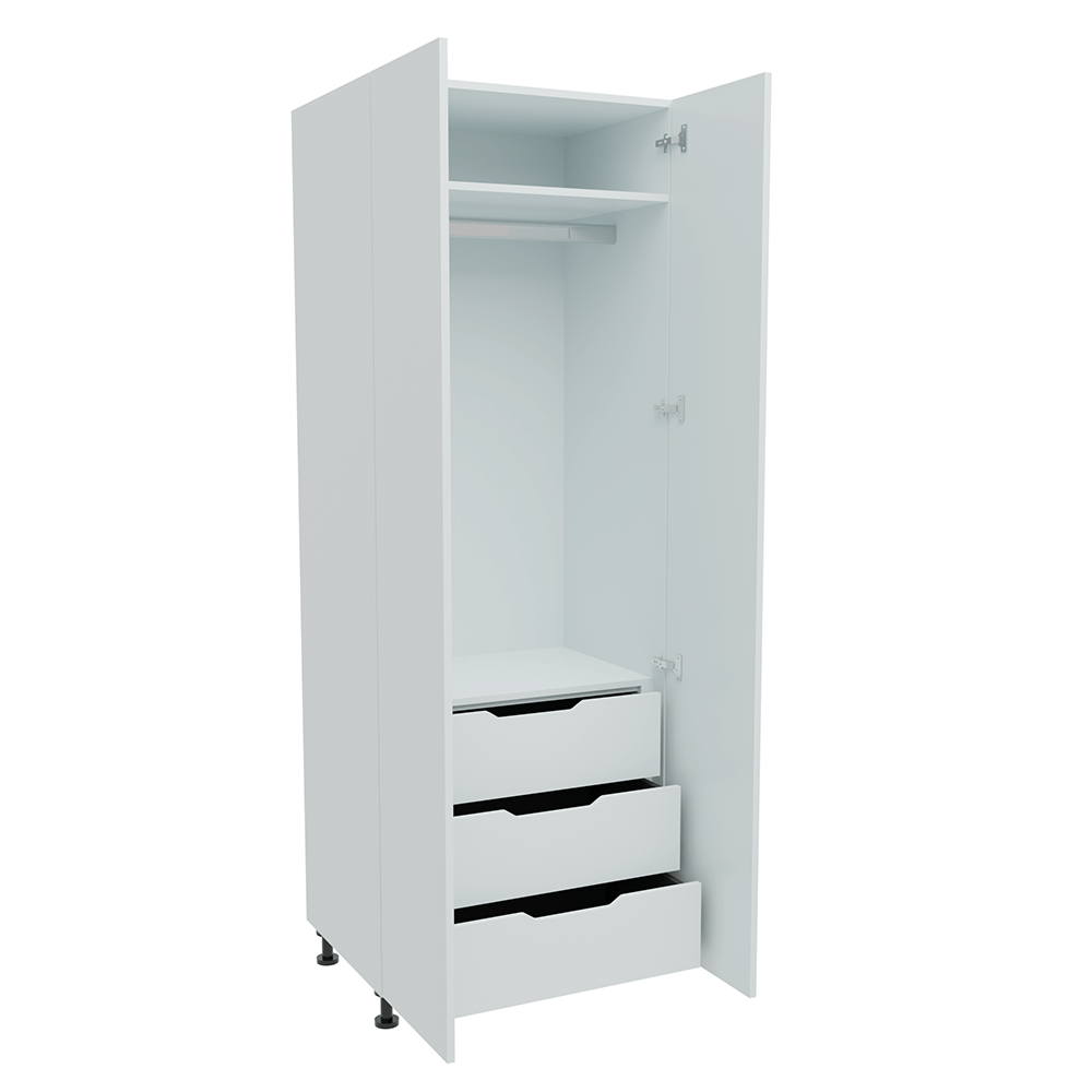 800mm Single Hanging Robe with 3 x Internal Drawer