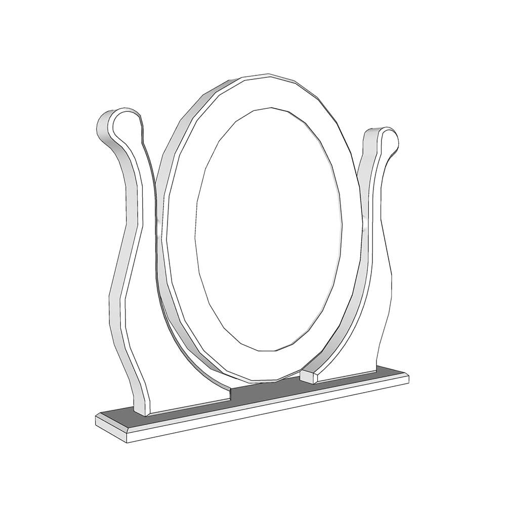 Padstow Single Oval Mirror - 485mm(W) x 570mm(H)