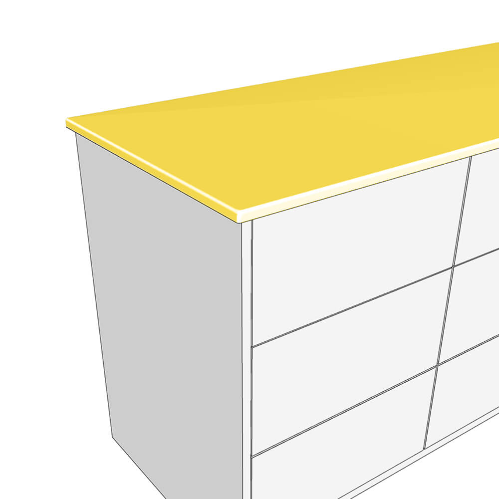 Bedroom Worktop Panel - Moulded Edged - 680mm Width