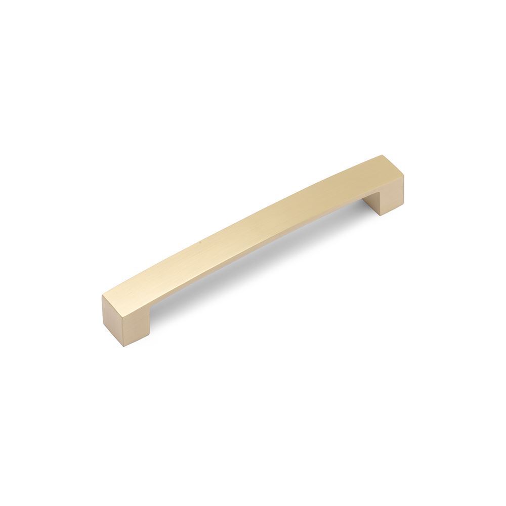 AURORA Block Bar D Handle - 177mm (160mm Hole Centres) - Satin Brass (HB6-0184)