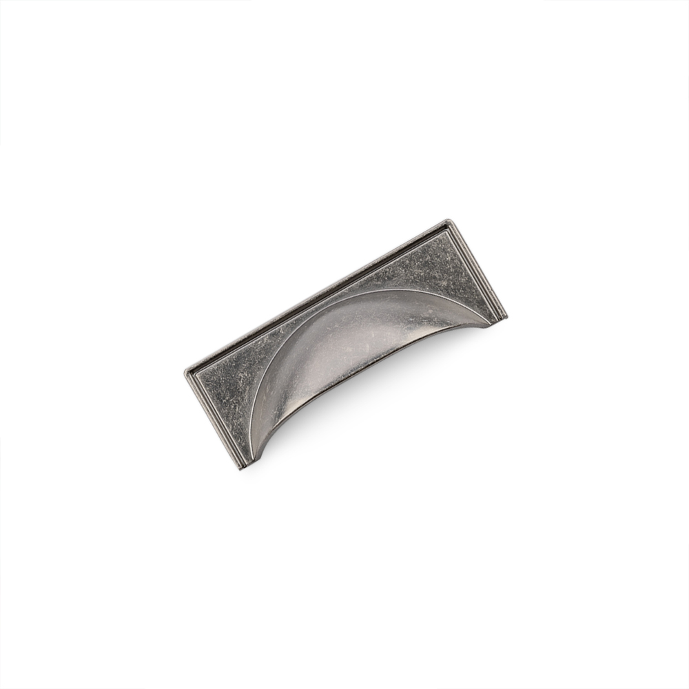 AURORA Square Cup Handle - 64mm Hole Centres - Pewter (HB2-0128)