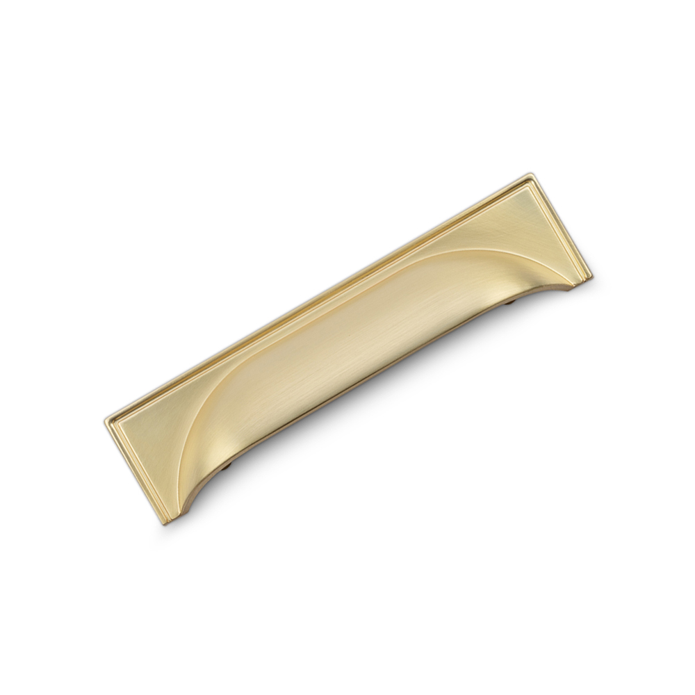 AURORA Square Cup Handle - 145mm (96mm Hole Centres) - Satin Brass (HB6-0190)