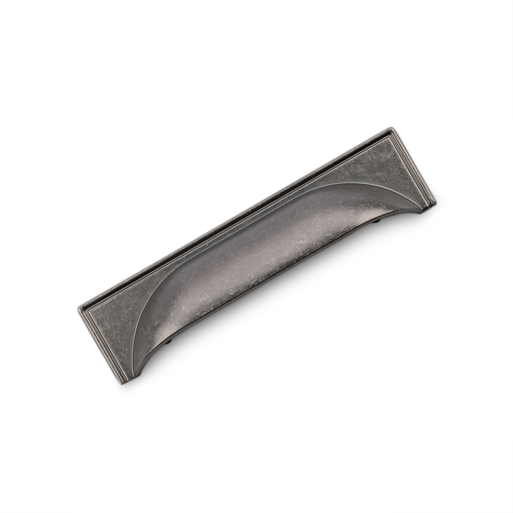 AURORA Square Cup Handle - 96mm Hole Centres - Pewter (HB2-0130)