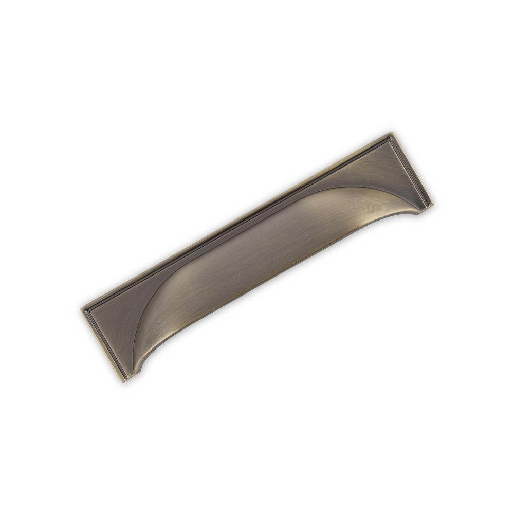 AURORA Square Cup Handle - 145mm (96mm Hole Centres) - Antique Brass (HB11-0250)