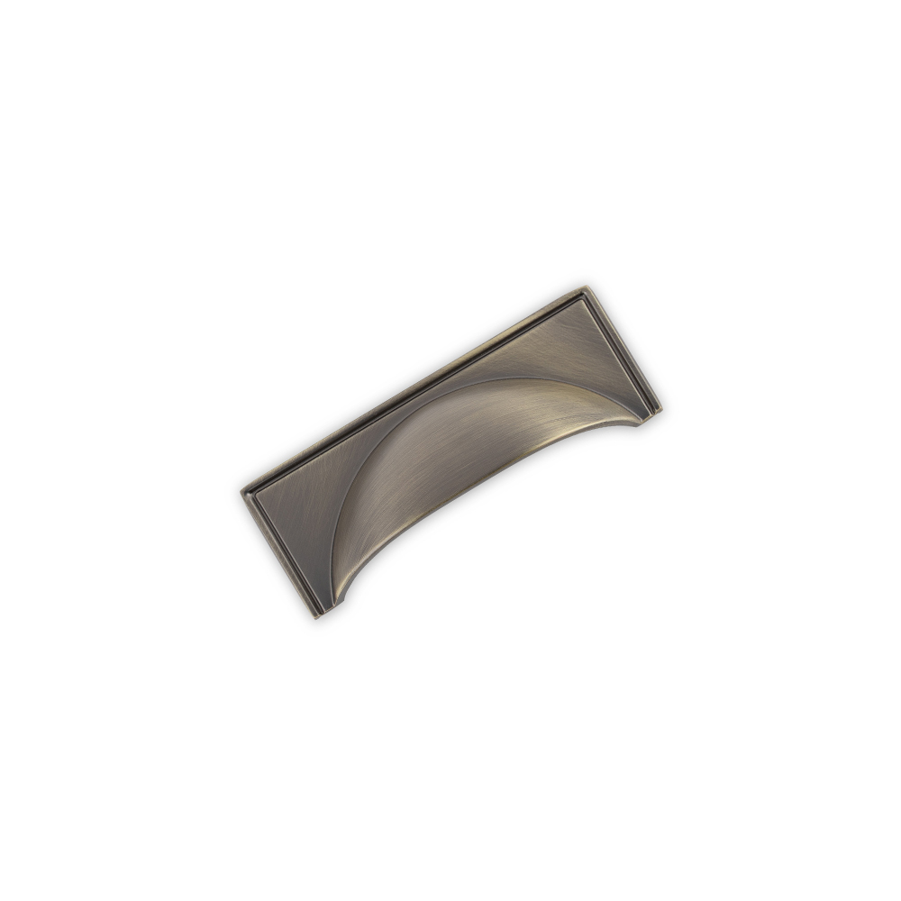 AURORA Square Cup Handle - 64mm Hole Centres - Antique Brass (HB11-0251)