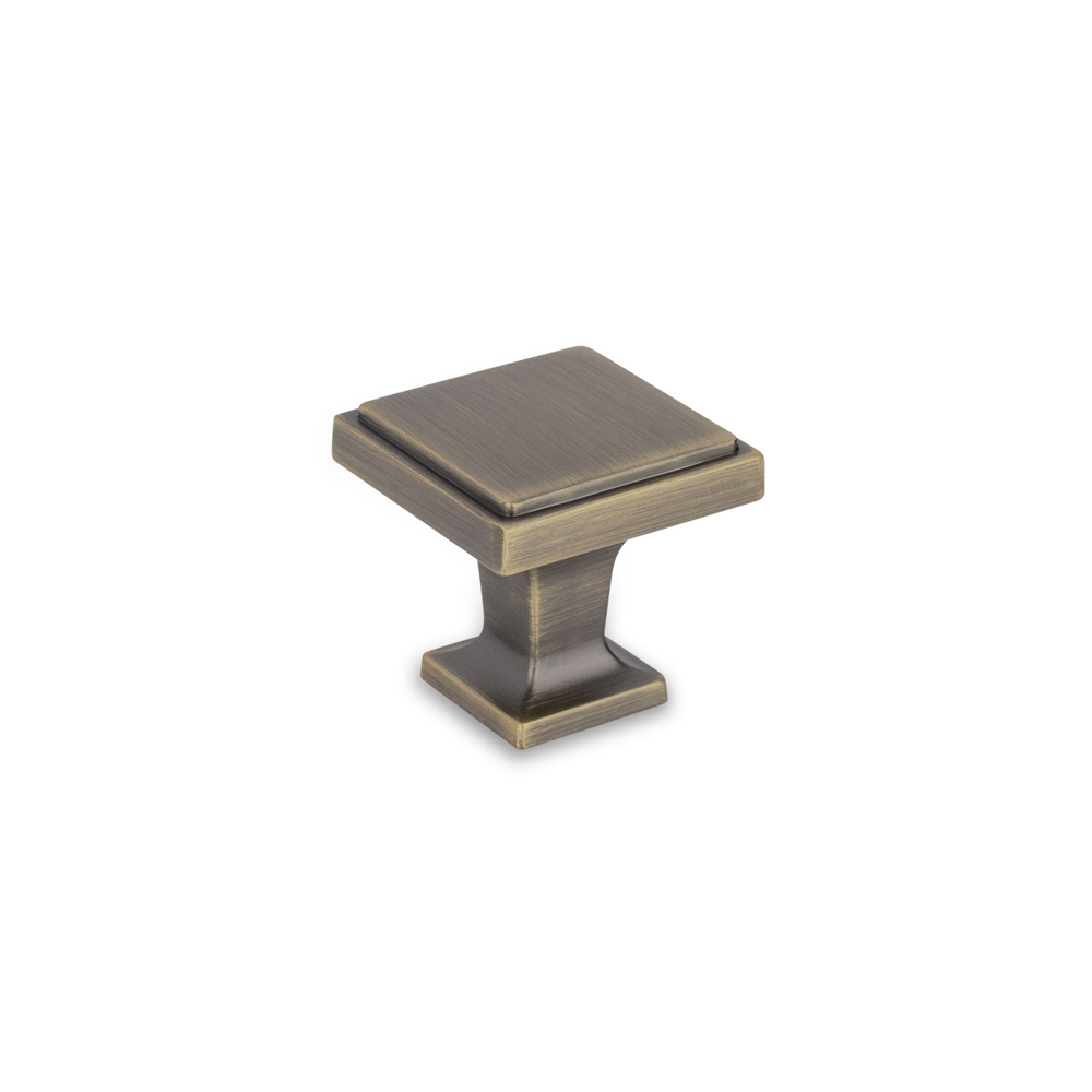 AURORA Small Square Knob - 29mm Square - Antique Brass (HB11-0255)