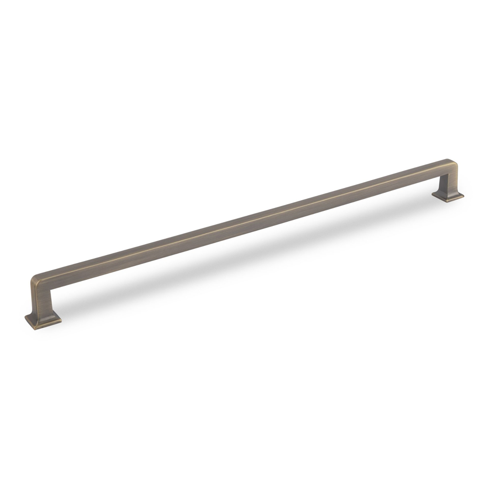 AURORA Square Foot D Handle - 336mm (320mm Hole Centres) - Antique Brass (HB11-0259)