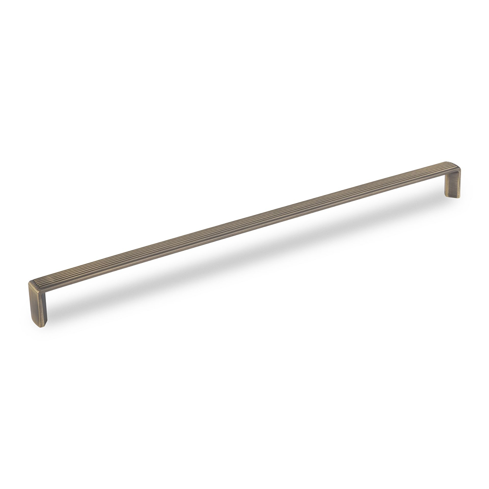 AURORA D Reeded Handle - 327mm  (320mm Hole Centres) - Antique Brass (HB12-264)