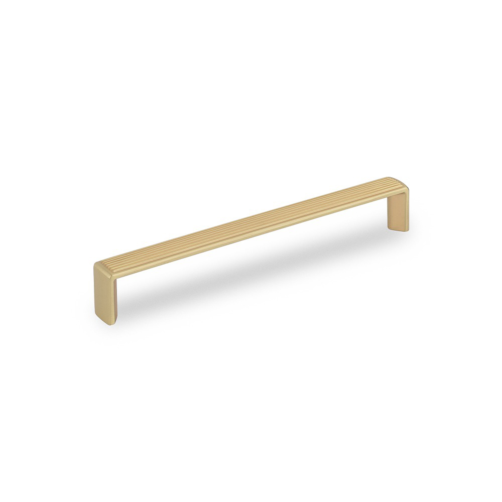 AURORA D Reeded Handle - 160mm Hole Centres - Satin Brass (HB12-263)