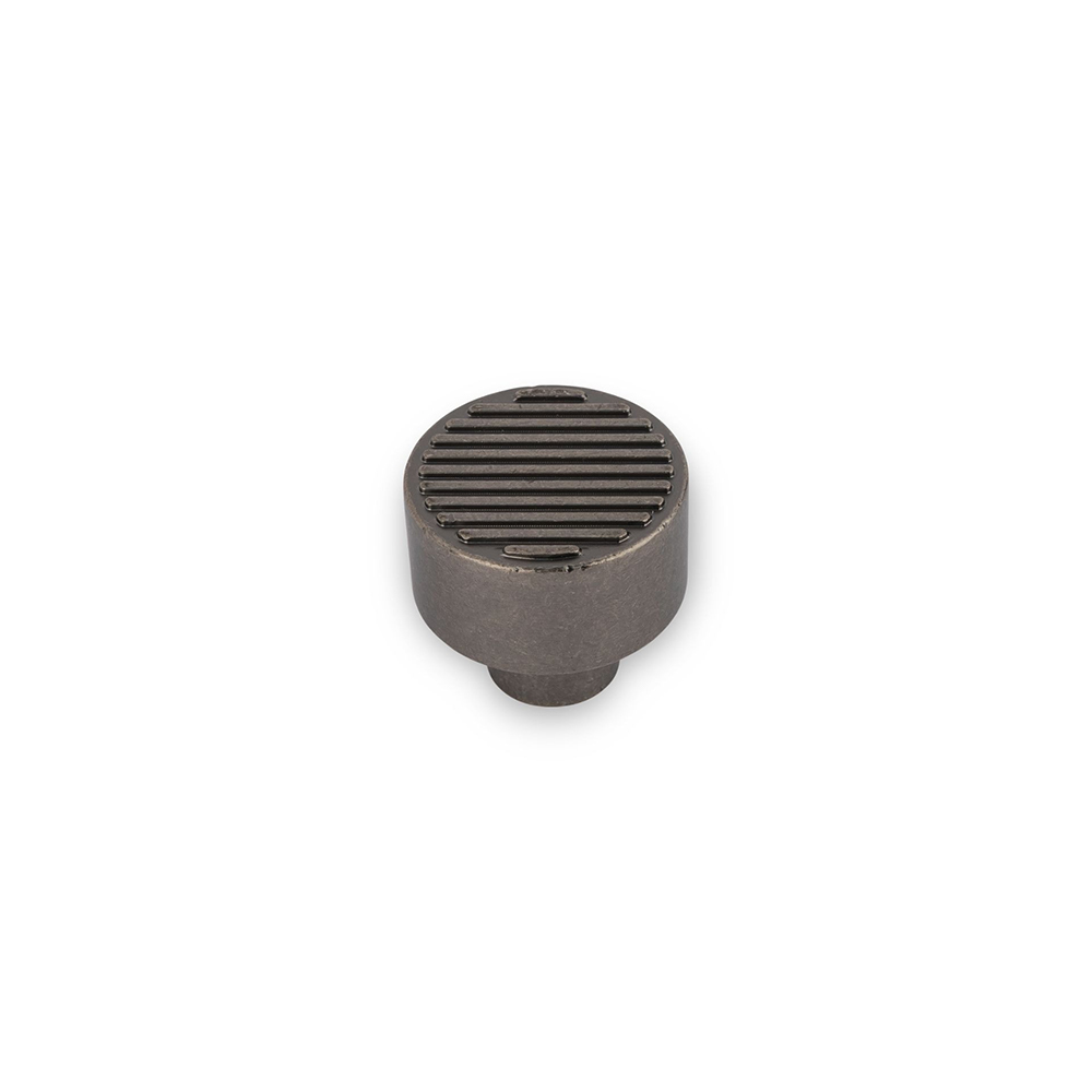 AURORA Top Reeded Round Knob - 30mm Diameter - Pewter (HB)