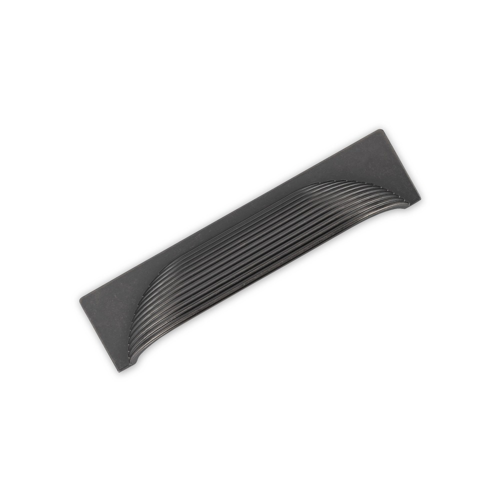 AURORA  Square Reeded Cup Handle - 145mm (96mm Hole Centres) - Pewter (HB12-294)